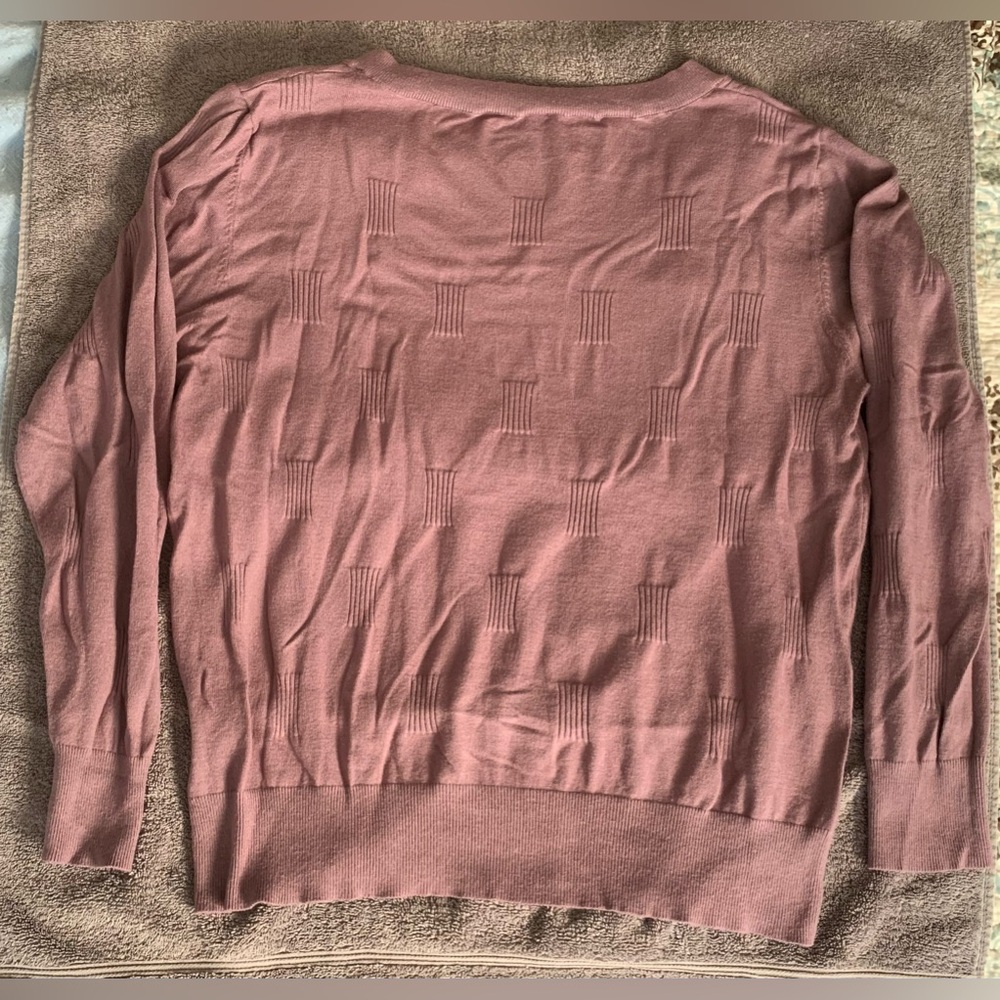 💜Arach & Cloz Sweater V Neck Casual Pullover Cozy Gray Purple - Size XL - Picture 4 of 10